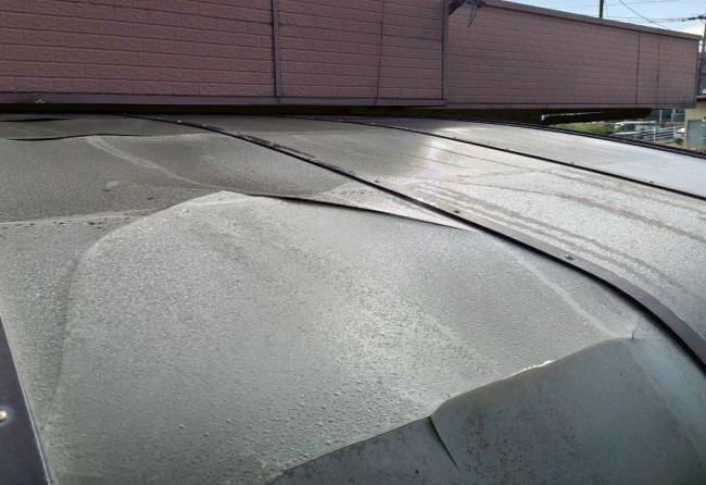 テラス平板屋根　張替え前